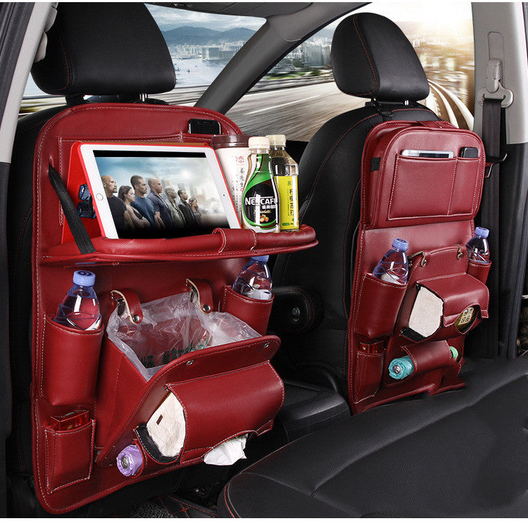 Premium backseat organizer with folding tray — product view 7