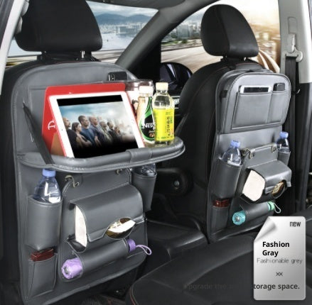 Premium backseat organizer with folding tray — product view 2